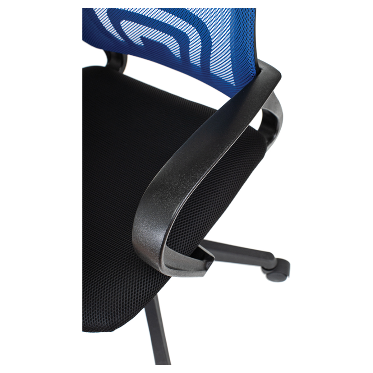 Кресло оператора Helmi HL-M95 (695) "Airy", спинка сетка синяя/сиденье ткань TW черная, механизм кач