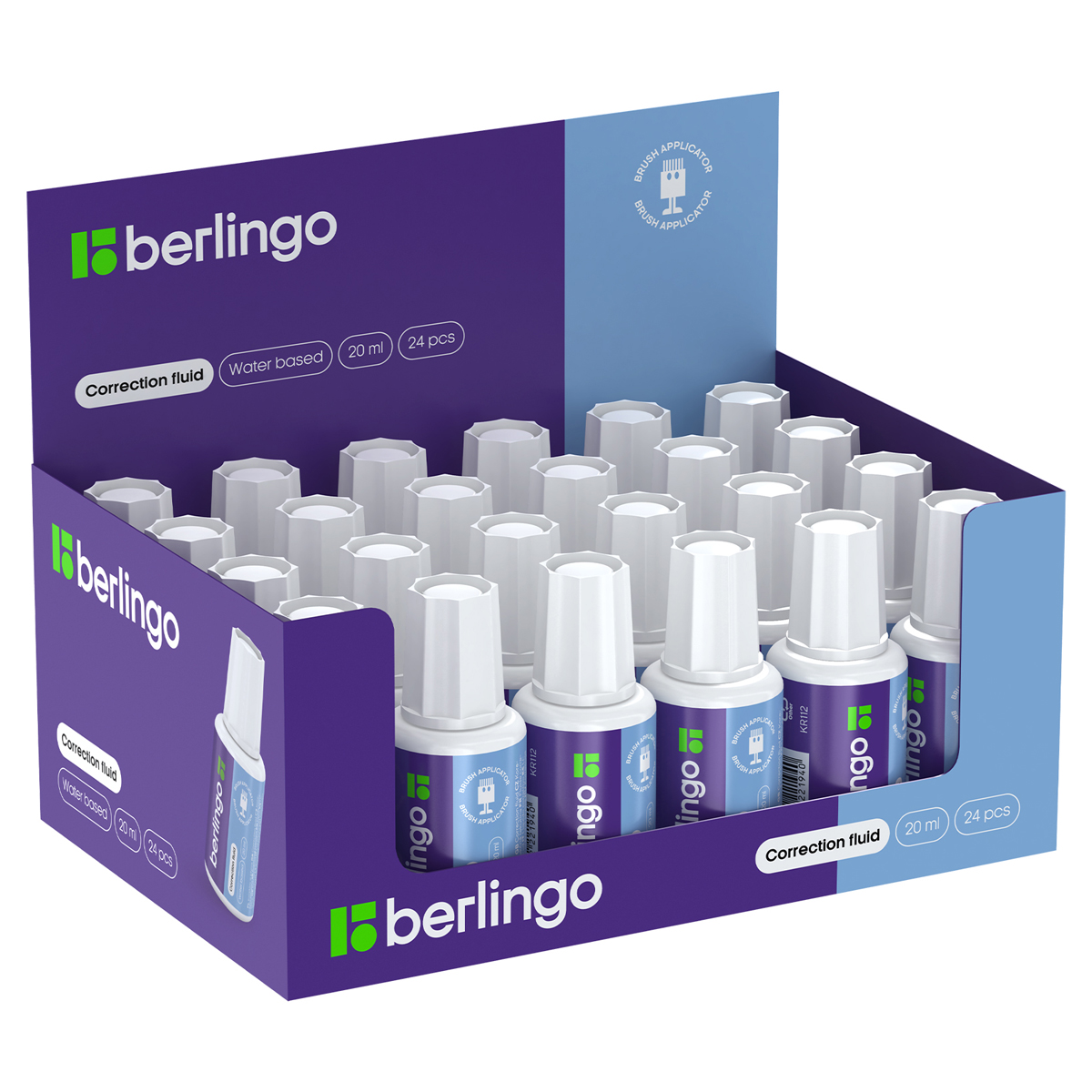 Корректирующая жидкость Berlingo, 20мл (27г) водная, с кистью