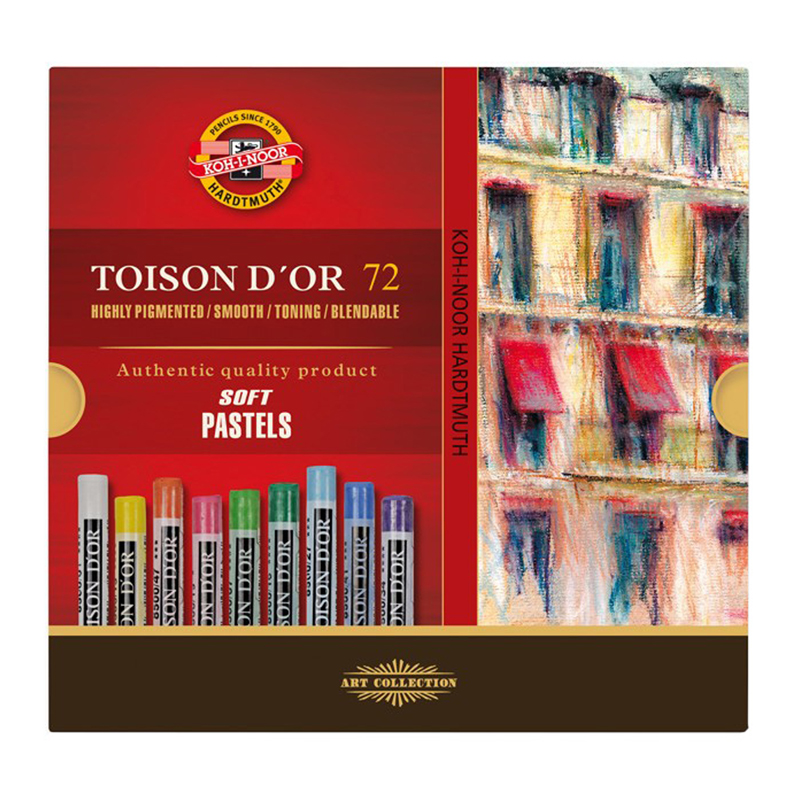 Пастель художественная Koh-I-Noor "Toison D`or Soft 8517", 72 цвета, картон. упаковка