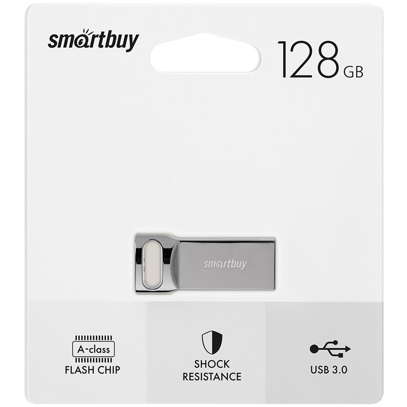 Память Smart Buy "M2"  128GB, USB 3.0 Flash Drive, серебристый (металл. корпус )