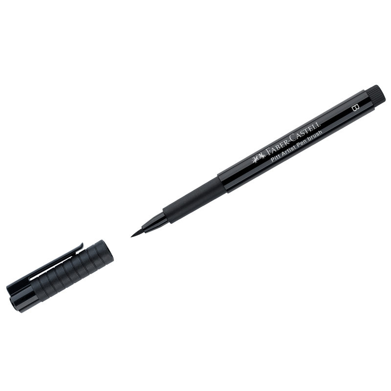Ручка капиллярная Faber-Castell "Pitt Artist Pen Brush" цвет 199 черная, пишущий узел "кисть"