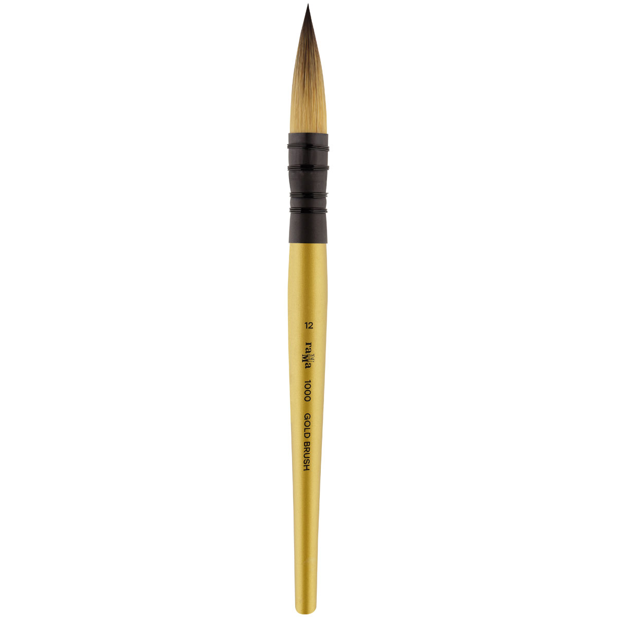 Кисть художественная синтетика Гамма "GOLD BRUSH", круглая №12, французское крепление, короткая ручк