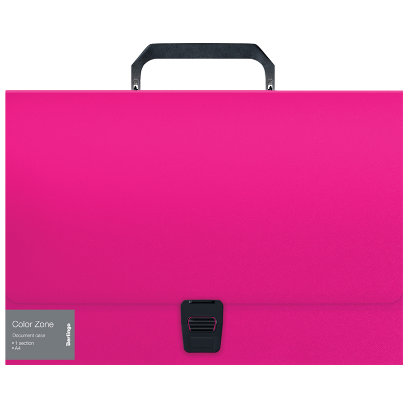 Папка-портфель 1 отделение Berlingo "Color Zone" А4, 330*230*35мм, 1000мкм, розовая