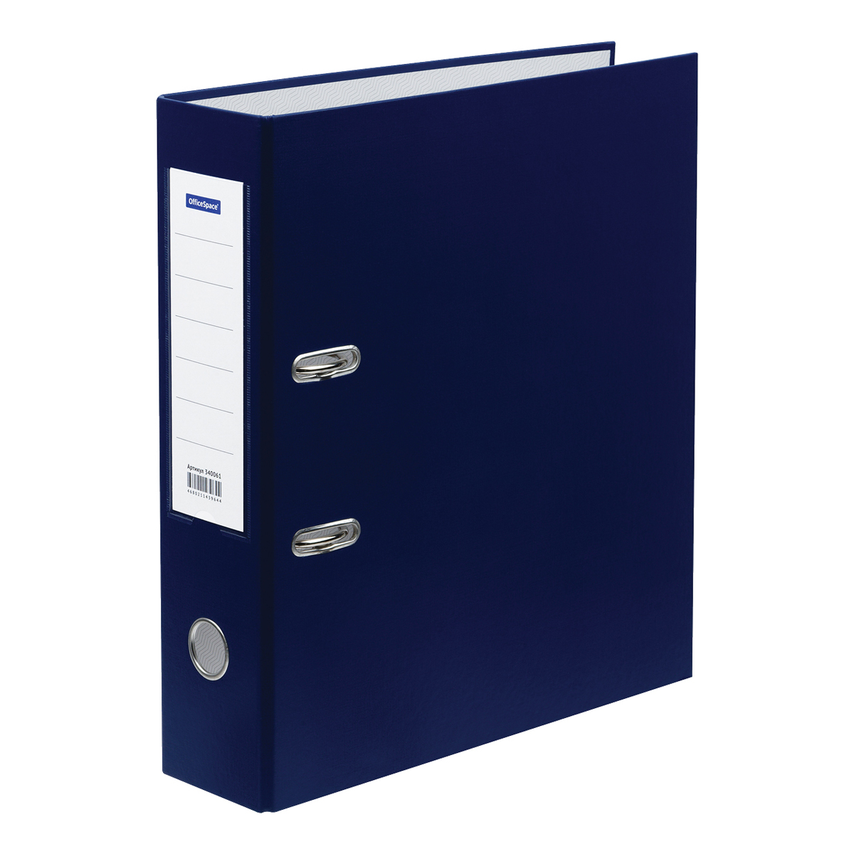 Папка-регистратор OfficeSpace, 80мм, бумвинил, с карманом на корешке, синяя