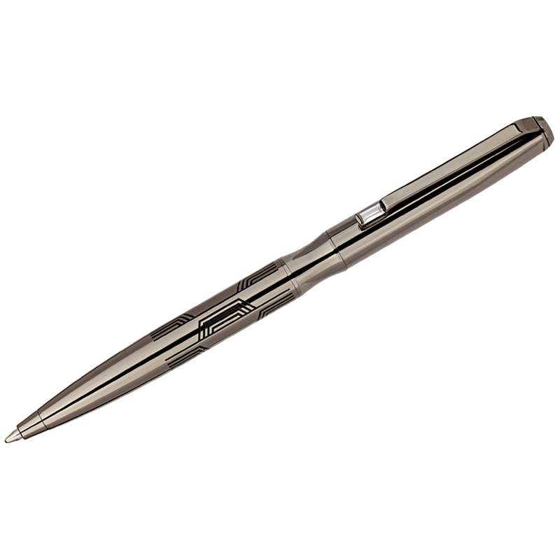 Ручка шариковая Delucci "Universo" синяя 1,0мм, цвет корпуса - оружейный металл, поворот., подарочна