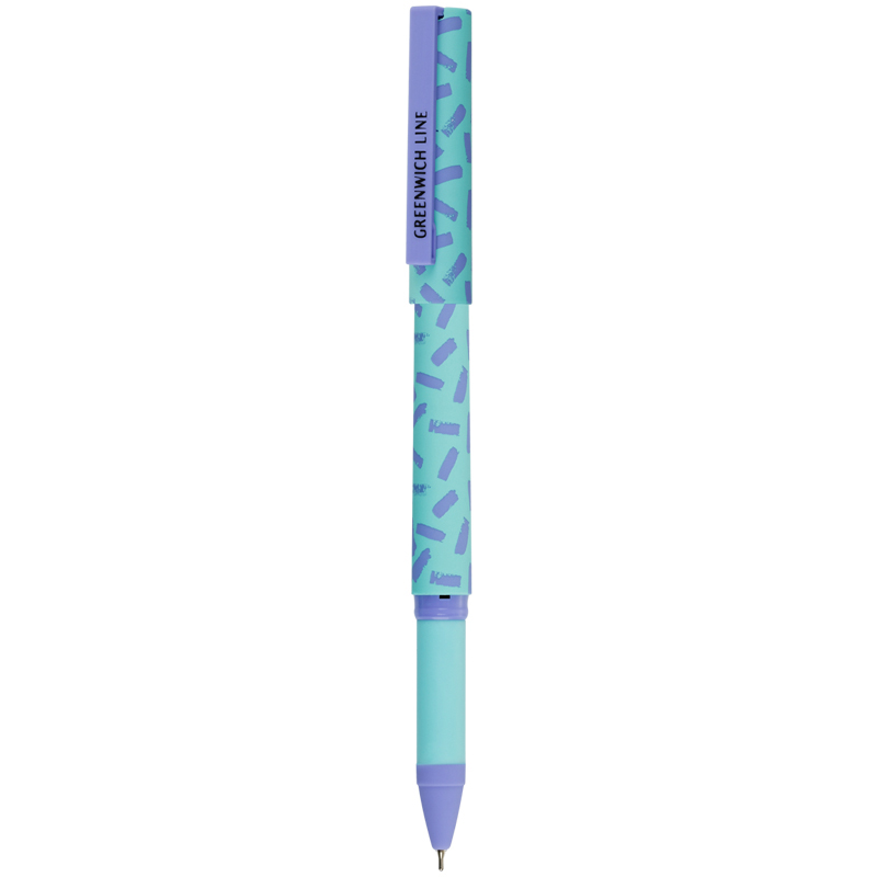 Ручка шариковая Greenwich Line "Pattern lavender" синяя, 0,7мм, игольчатый стержень, грип, софт-тач