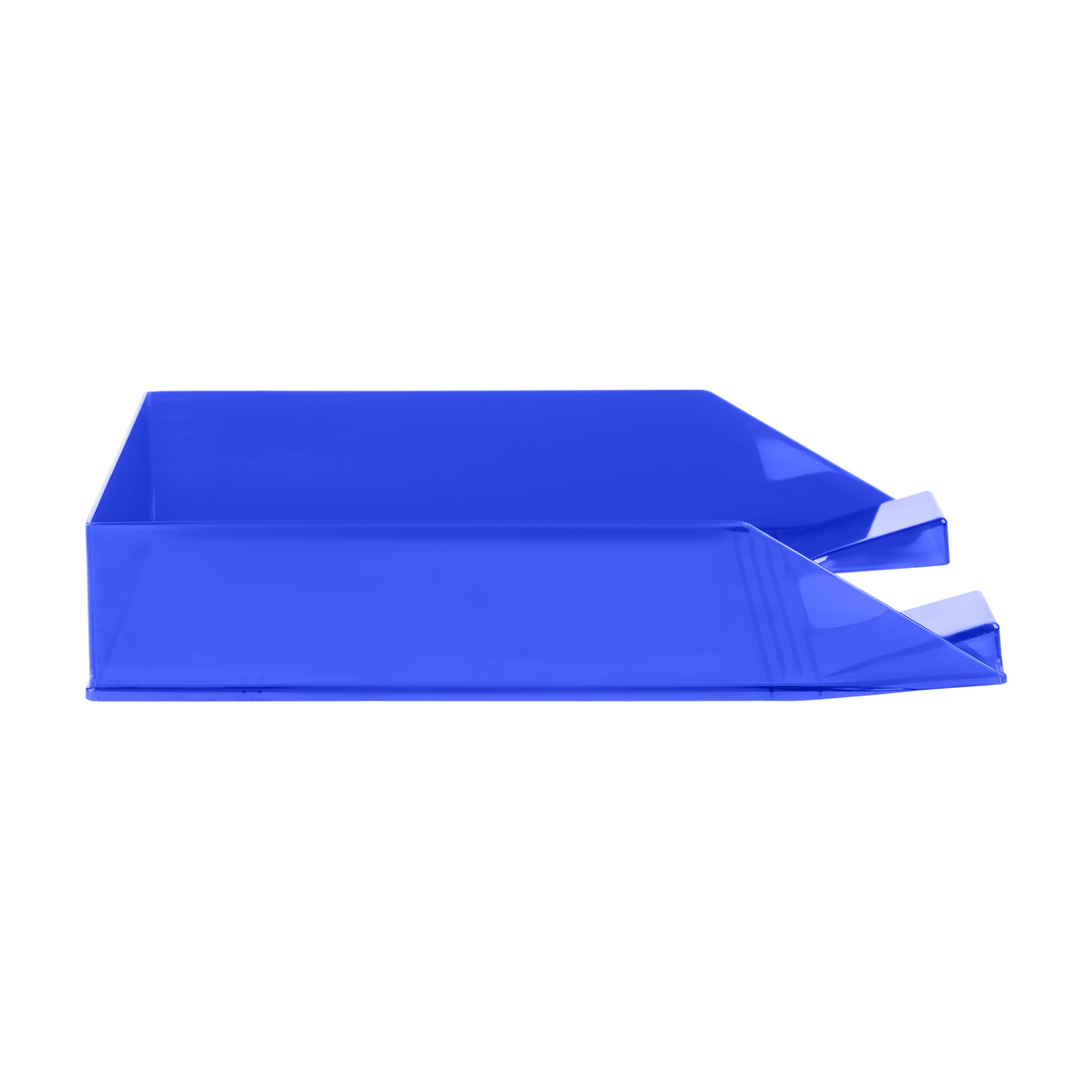 Лоток для бумаг горизонтальный СТАММ "Фаворит", тонированный синий