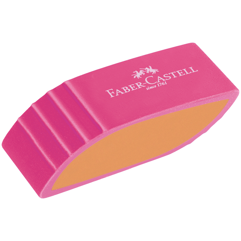 Ластик Faber-Castell "PVC-free", скошенный, в пленке, розов./оранж., бирюзов./светло-зелен., синий/с