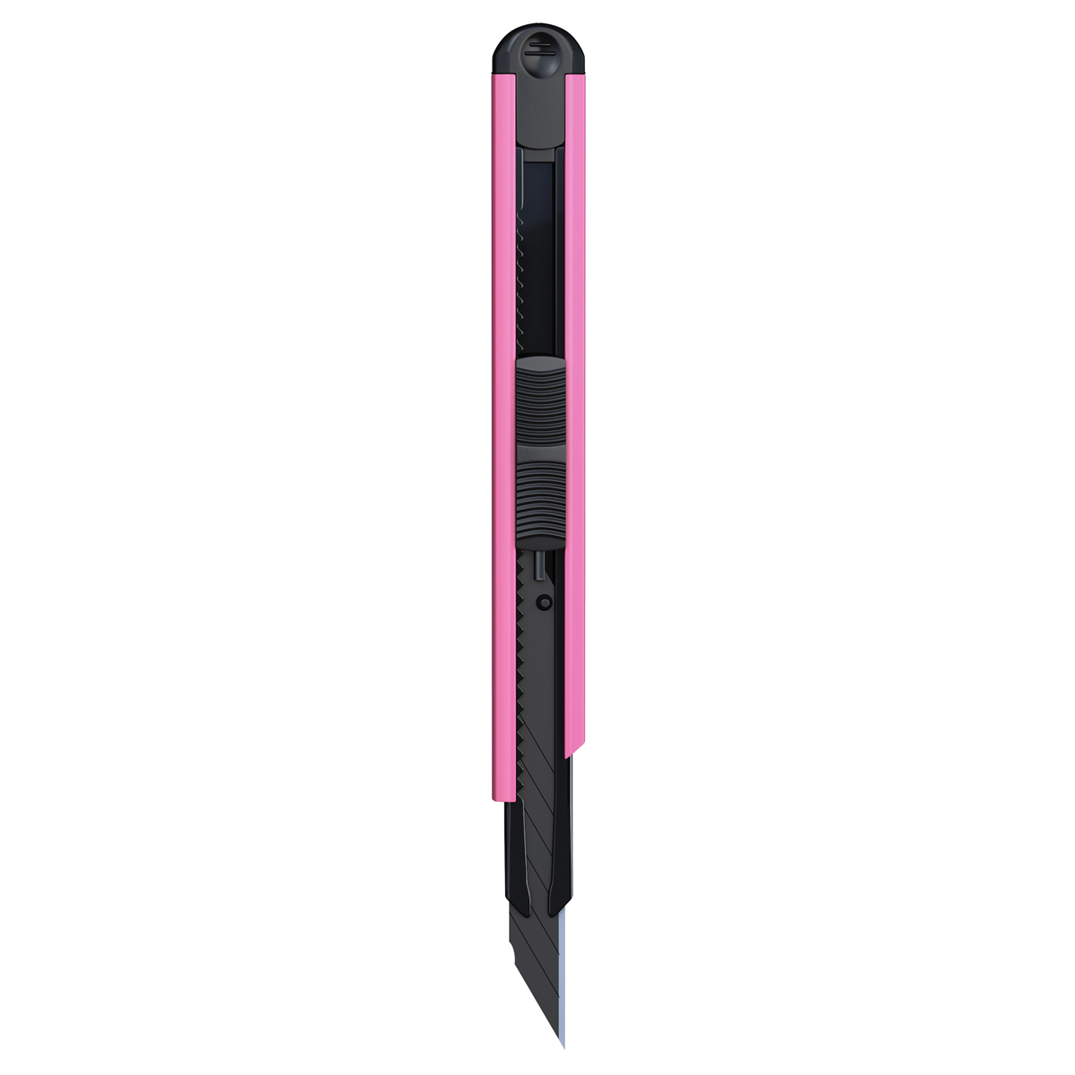 Нож канцелярский 9мм Berlingo "Color Zone", черное лезвие, auto-lock, металл. направл., розовый, евр