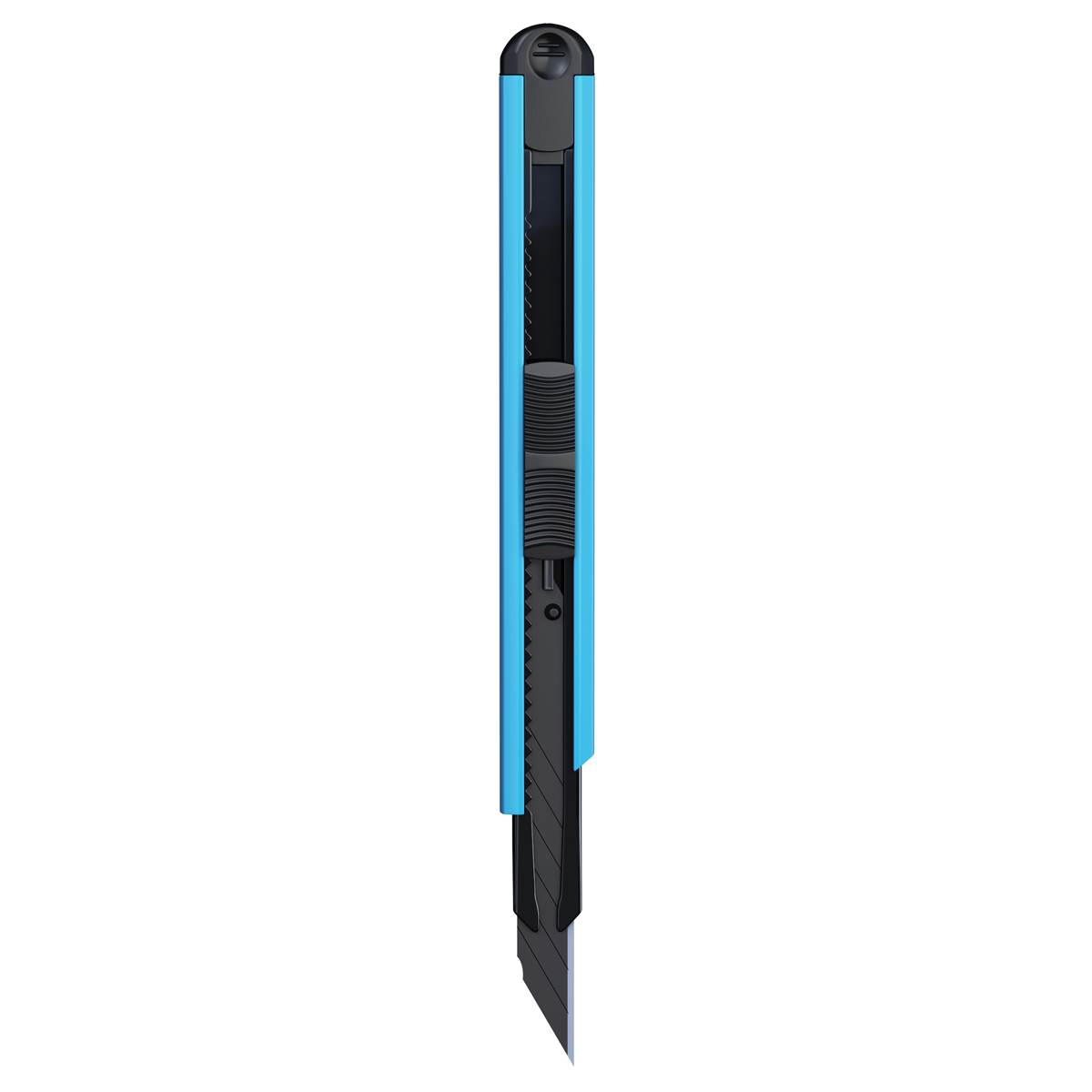 Нож канцелярский 9мм Berlingo "Color Zone", черное лезвие, auto-lock, металл. направл., голубой, евр