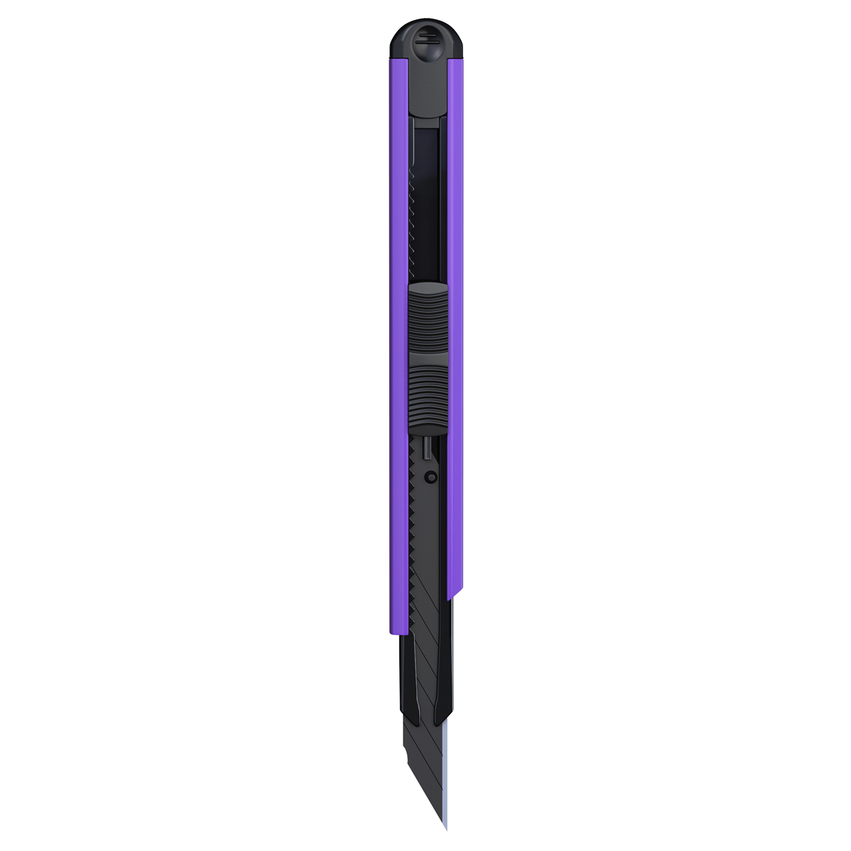 Нож канцелярский 9мм Berlingo "Color Zone", черное лезвие, auto-lock, металл. направл., фиолетовый, 