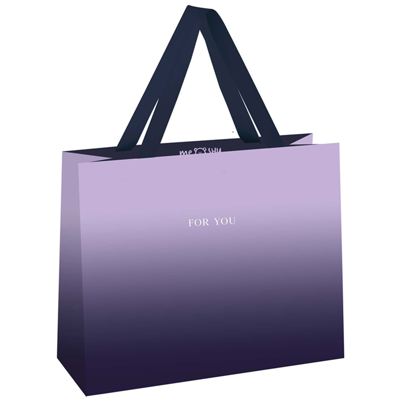 Пакет подарочный 23*18*10см MESHU "Duotone. Purple gradient", отд. фольгой, матовая ламинация