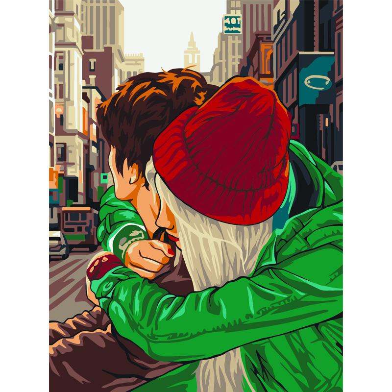 Картина по номерам на картоне ТРИ СОВЫ "Любовь", 30*40, с акриловыми красками и кистями