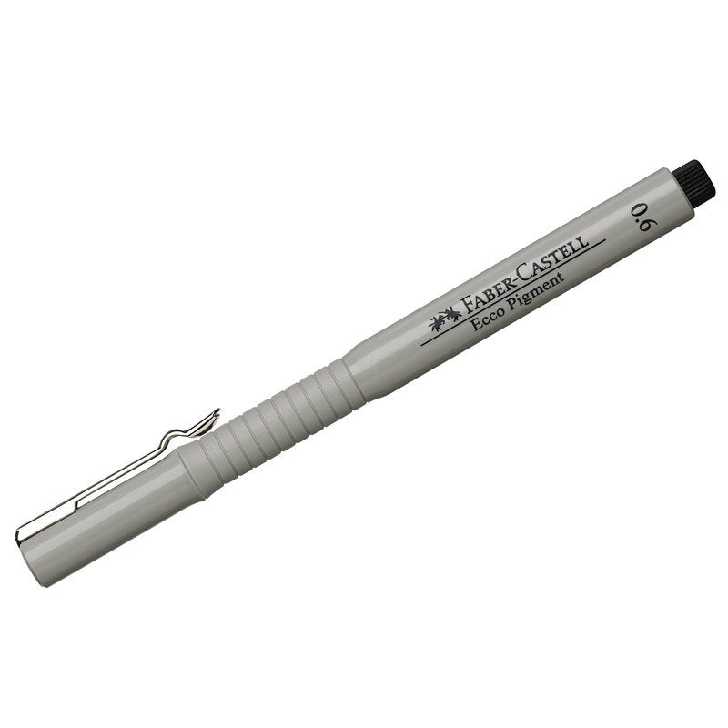 Ручка капиллярная Faber-Castell "Ecco Pigment" черная, 0,6мм