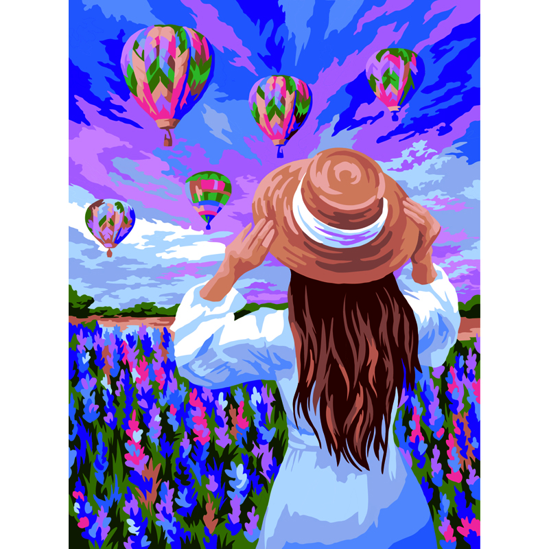 Картина по номерам на картоне ТРИ СОВЫ "Воздушные шары", 30*40, с акриловыми красками и кистями