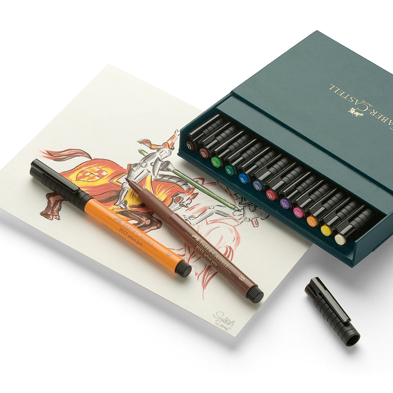 Набор капиллярных ручек Faber-Castell "Pitt Artist Pen Brush" 12шт., ассорти, студийная коробка