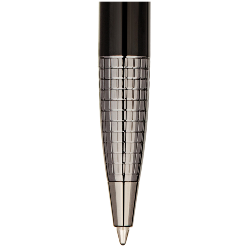 Ручка шариковая Delucci "Vivo" синяя, 1,0мм, цвет корпуса - черный/серебро, поворот., подарочная упа