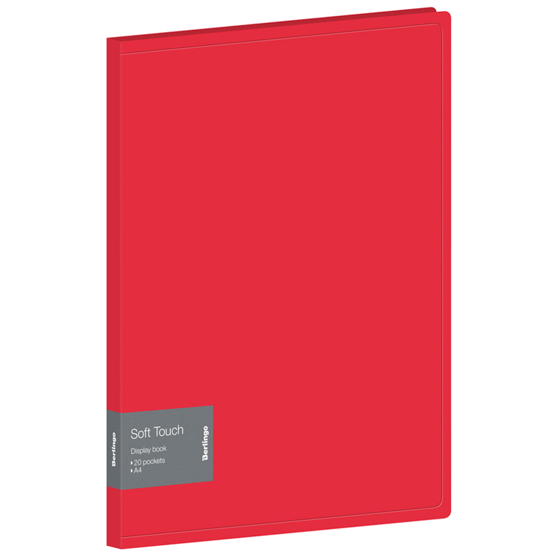 Папка с 20 вкладышами Berlingo "Soft Touch" А4, 17мм, 700мкм, красная, с внутр. карманом