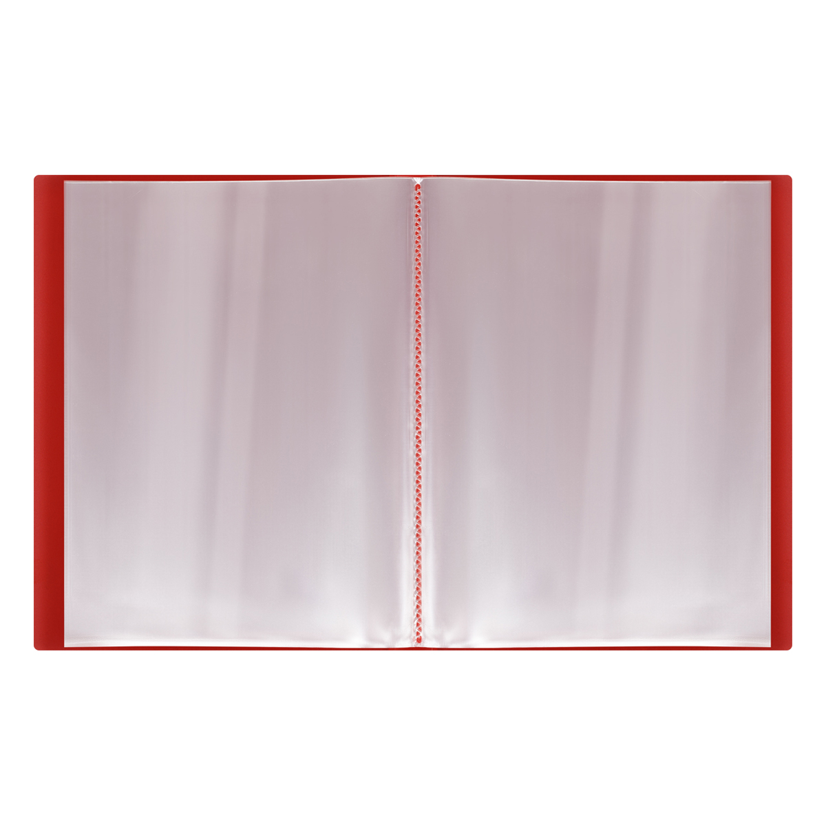 Папка с 60 вкладышами СТАММ "Кристалл" А4, 21мм, 700мкм, пластик, красная