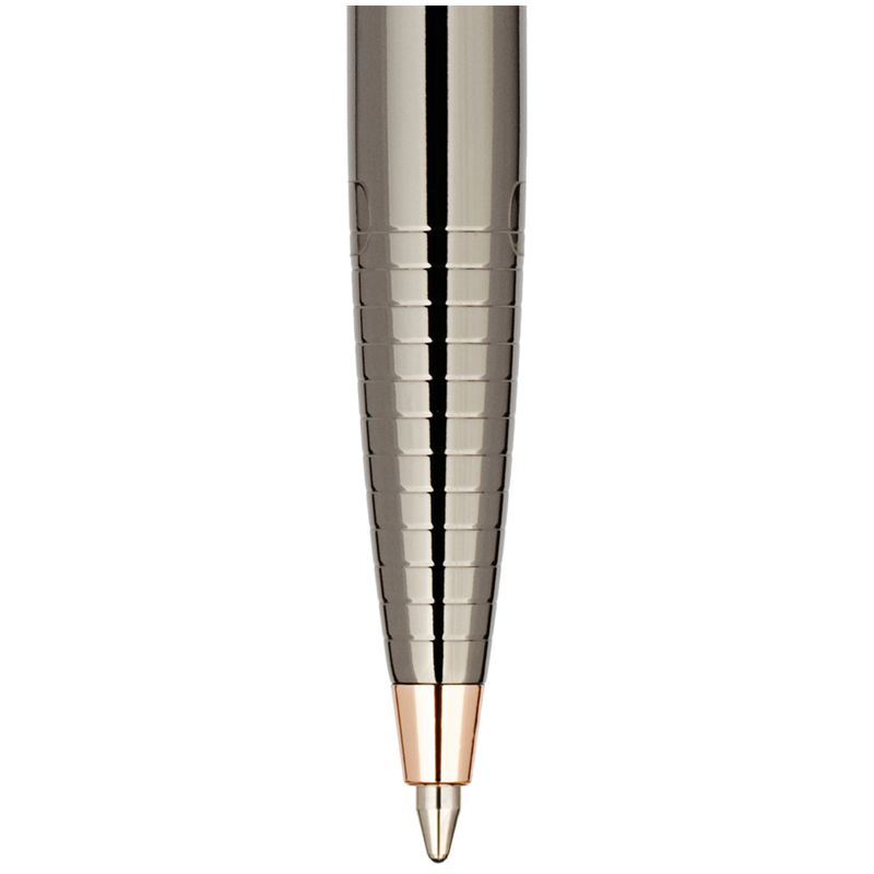 Ручка шариковая Delucci "Sole" синяя 1,0мм, цвет корпуса - оружейный металл, поворот., подарочная уп