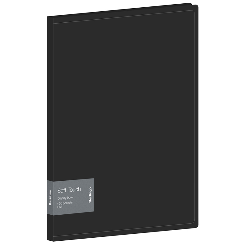 Папка с 30 вкладышами Berlingo "Soft Touch" А4, 17мм, 700мкм, черная, с внутр. карманом