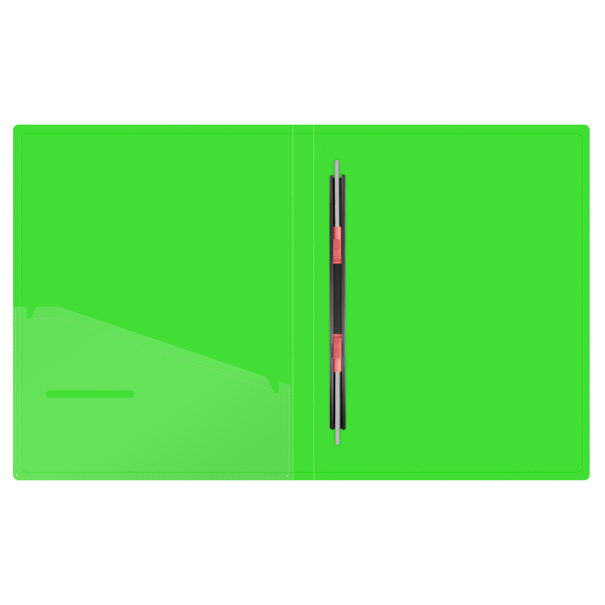 Папка с пружинным скоросшивателем Berlingo "Neon", 17мм, 1000мкм, зеленый неон, с внутр. карманом