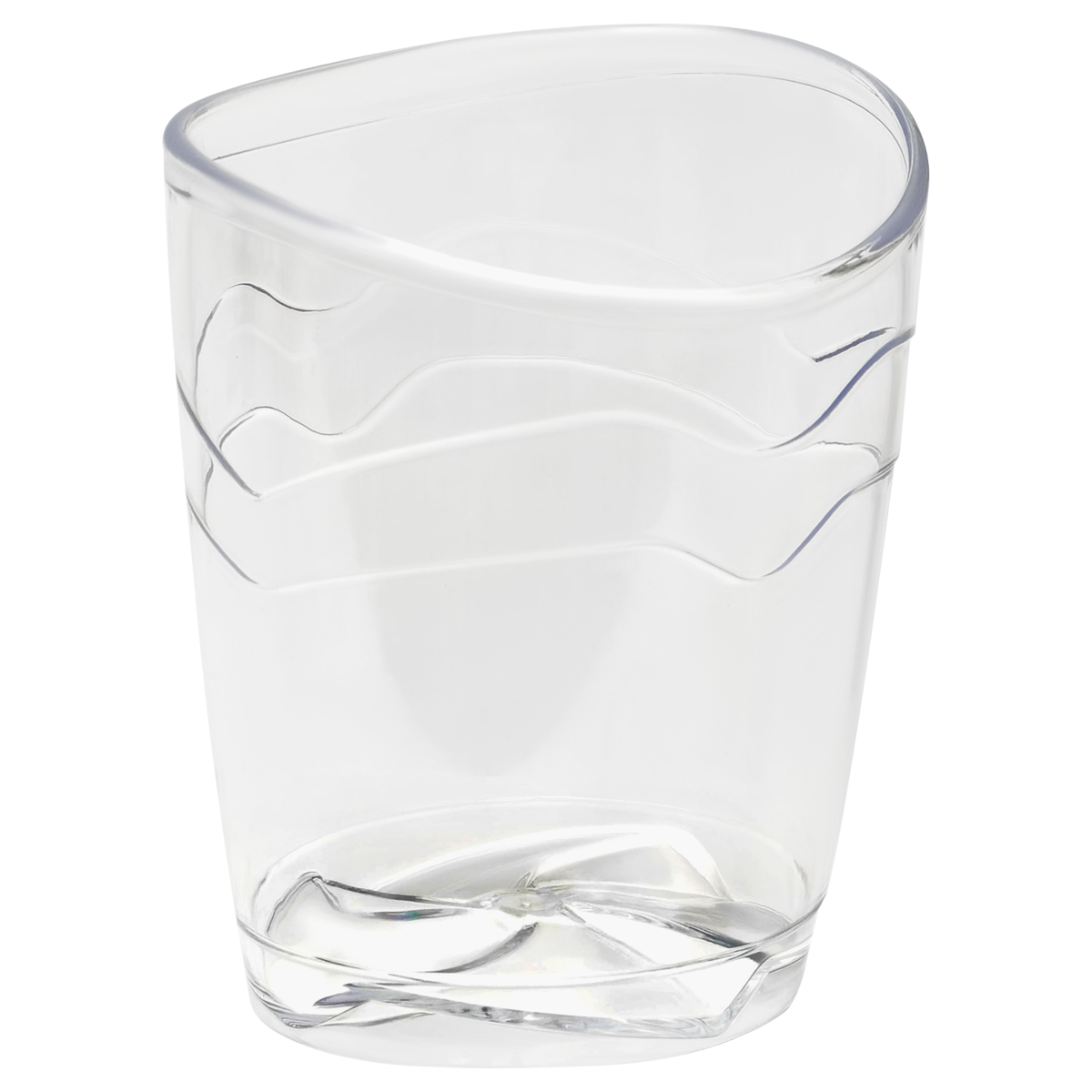 Подставка-стакан СТАММ "Вега", пластиковая, овальная, прозрачная