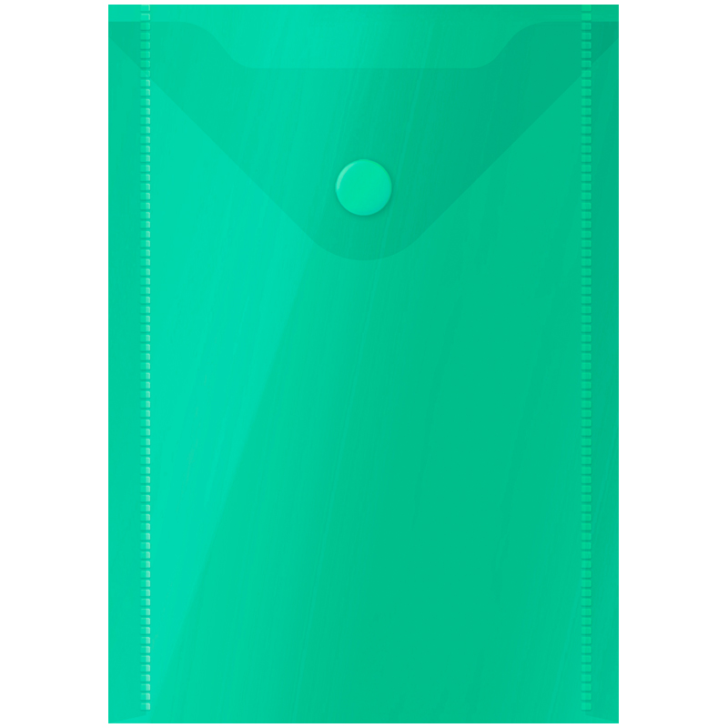 Папка-конверт на кнопке OfficeSpace А6 (105*148мм), 150мкм, пластик, зеленая