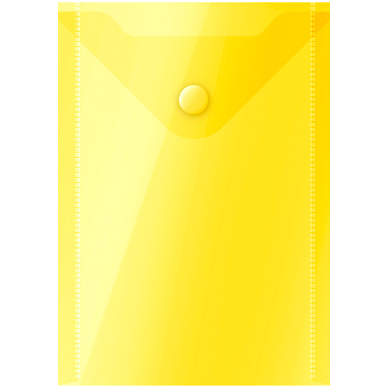 Папка-конверт на кнопке OfficeSpace А6 (105*148мм), 150мкм, пластик, желтая