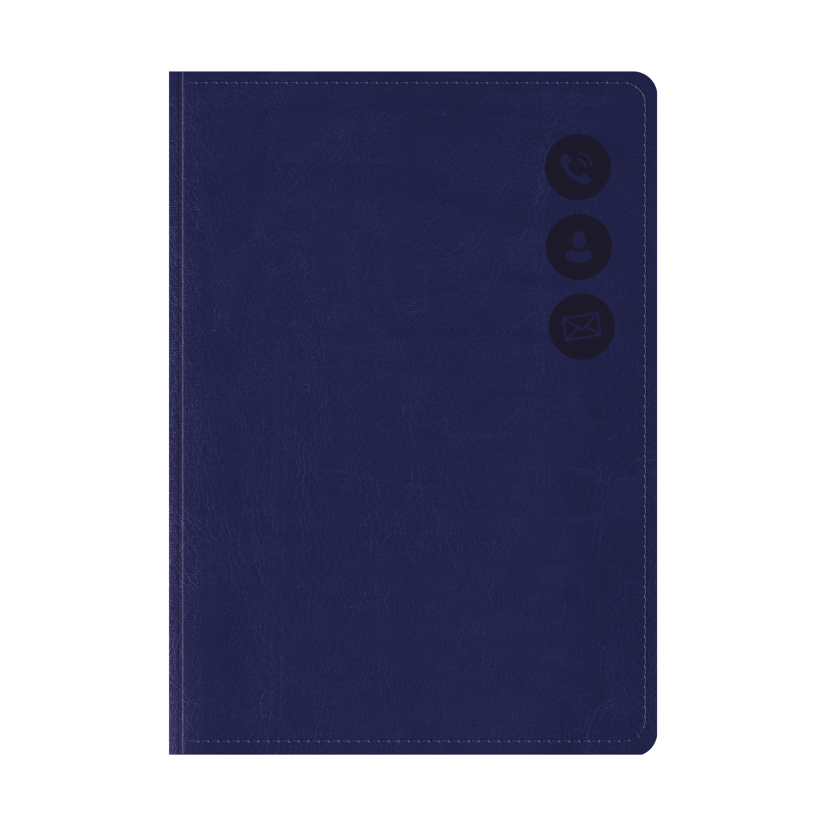 Телефонная книга А7, 64л., кожзам, OfficeSpace "Nebraska" темно-синий, с вырубкой