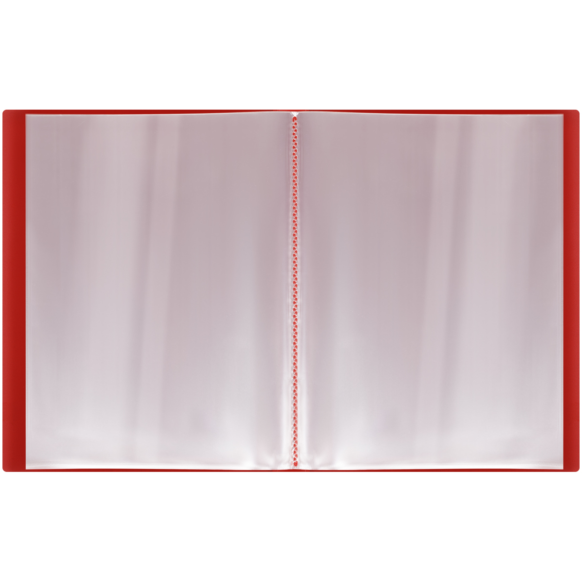 Папка с 40 вкладышами СТАММ "Кристалл" А4, 21мм, 700мкм, пластик, красная