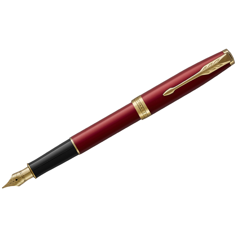 Ручка перьевая Parker "Sonnet Intense Red Lacquer GT" черная, 0,8мм, подарочная упаковка