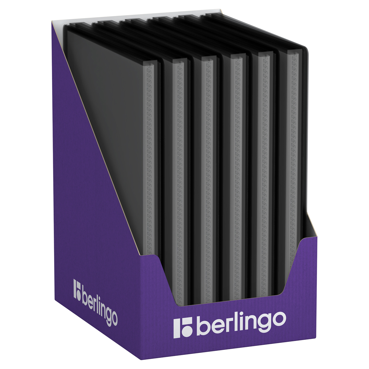 Папка с 30 вкладышами Berlingo "No Secret", 17мм, 700мкм, полупрозрачная черная, с внутр. карманом