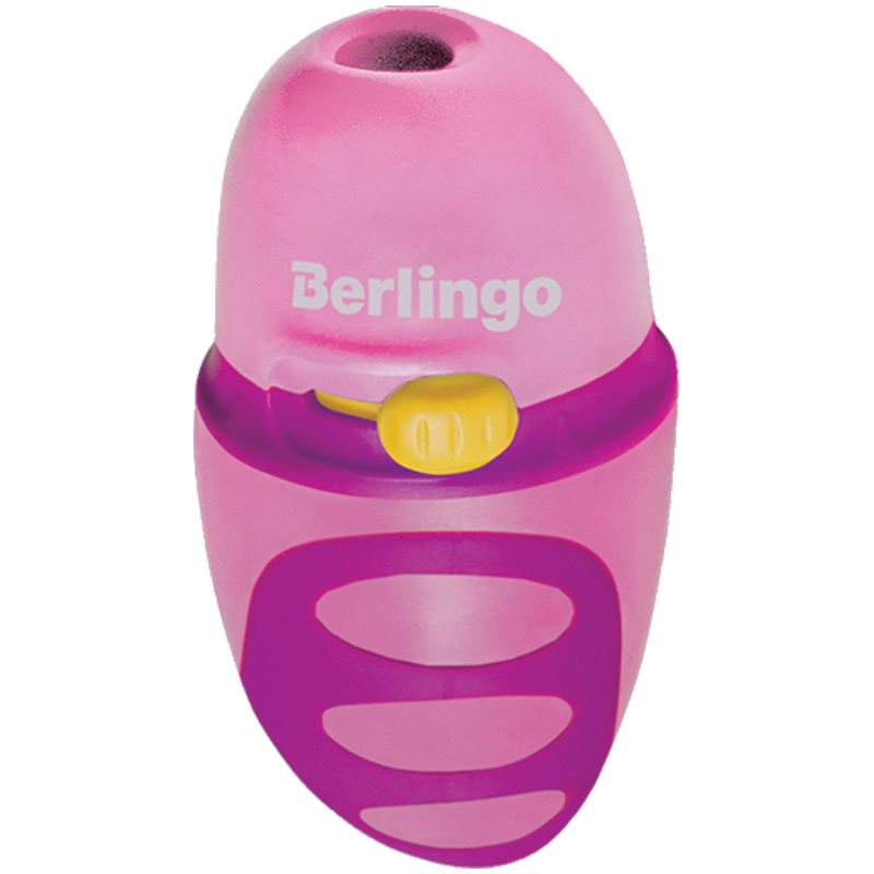 Точилка пластиковая Berlingo "Riddle" 1 отверстие, контейнер, c регулятором заточки грифеля, ассорти